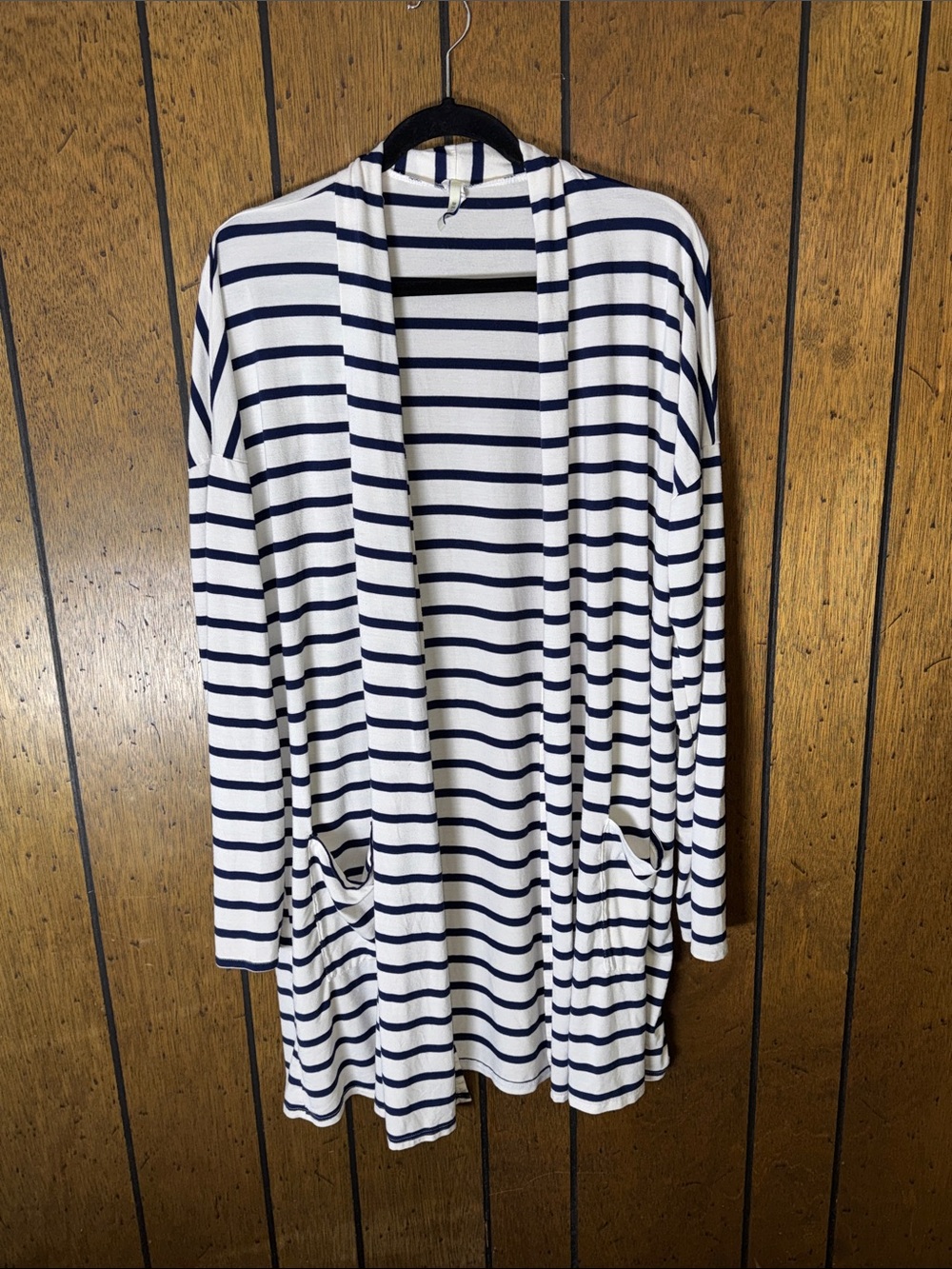 Bellamie Navy and White Striped Women's Cardigan
